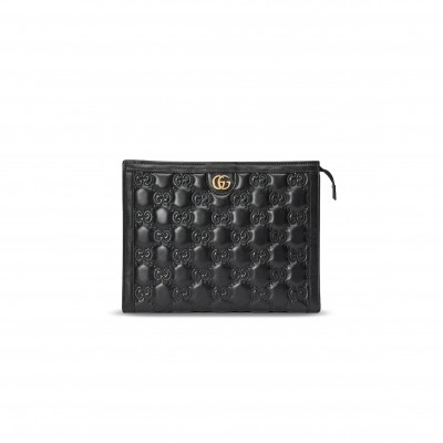 GUCCI GG MATELASSÉ LEATHER POUCH 723780 (10*7.5*2cm)